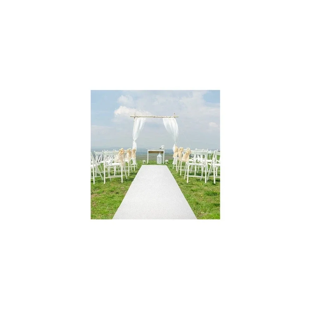J&A Homes White Wedding Aisle Runner Floral Lace‎ Pattern Fabric Roll NIB 3'X50'